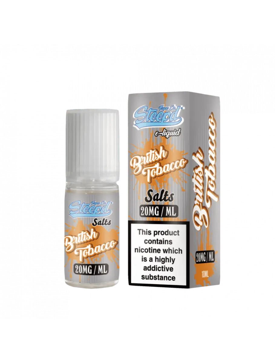 British Tobacco Nic Salt E-Liquid by Steepd