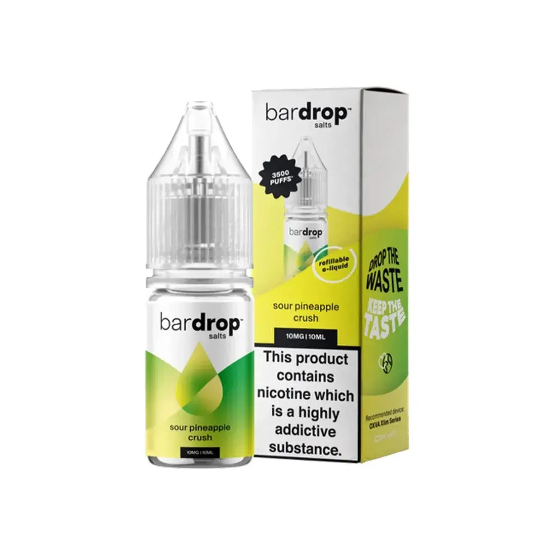 Bar Drop Sour Pineapple Crush 10ml Nic Salt E-Liquid