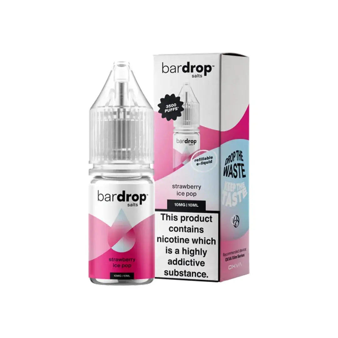 Bar Drop Strawberry Ice Pop 10ml Nic Salt E-Liquid