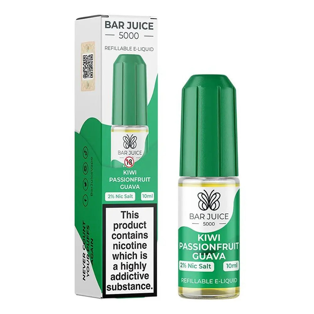 Kiwi Passionfruit Guava Nic Salt E-Liquid by Bar Juice 5000 Barjuice