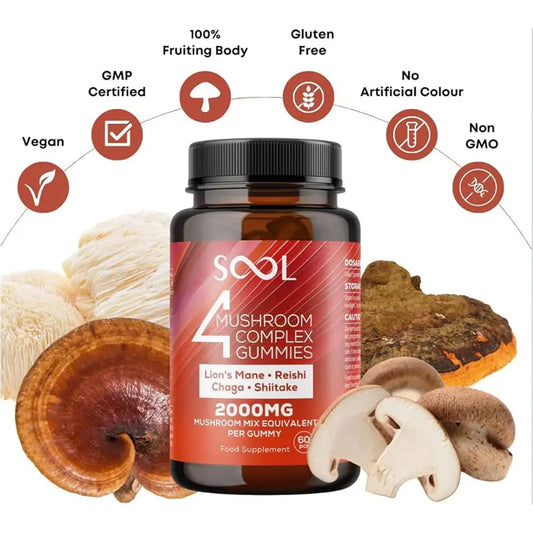SOOL 4 Mushroom Complex Gummies 60pcs - 2000mg