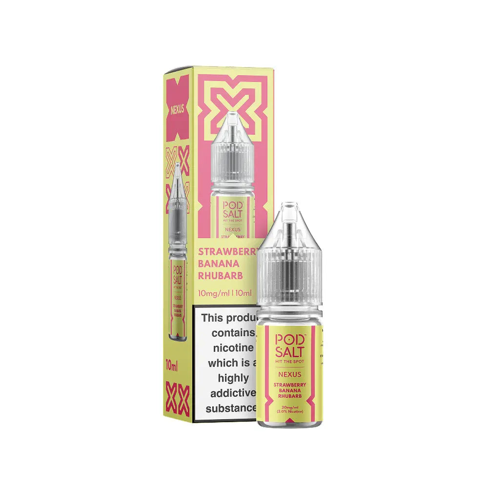 Strawberry Banana Rhubarb Nicotine Salt 10ml E-Liquid by Pod Salt Nexus Pod Salt