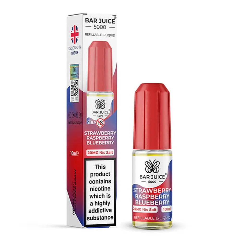 Strawberry Raspberry Blueberry Nic Salt E-Liquid by Bar Juice 5000 Barjuice