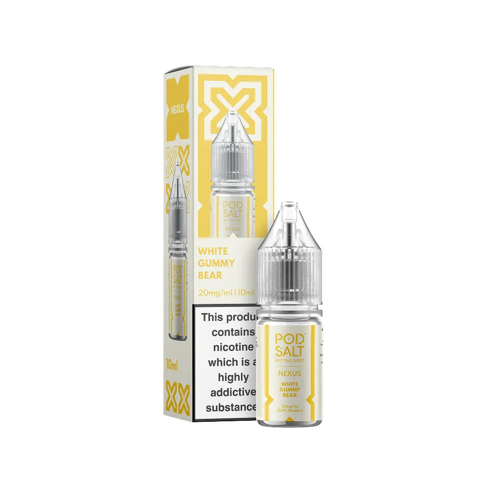 White Gummy Bear Nicotine Salt 10ml E-Liquid by Pod Salt Nexus Pod Salt