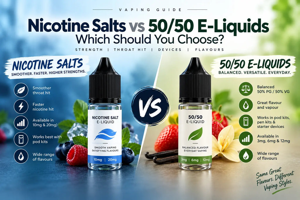 Nicotine Salts vs 50/50 E-Liquids: Which Should You Choose?