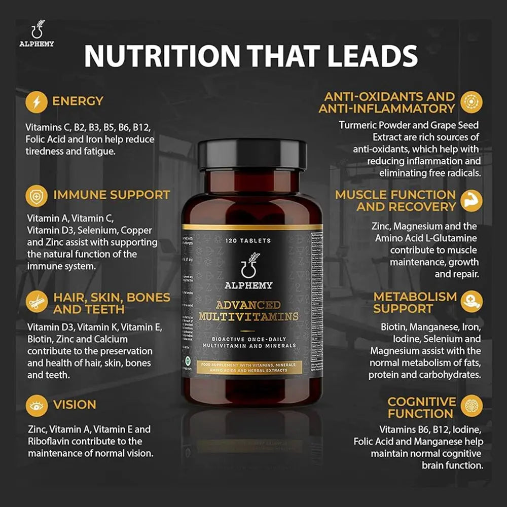 Alphemy Advanced Multivitamin and Minerals - 120 Tablets Alphemy