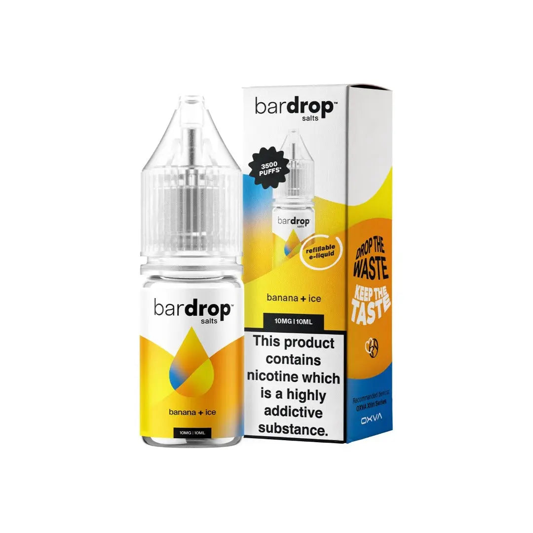 Bar Drop Banana Ice 10ml Nic Salts E-Liquid