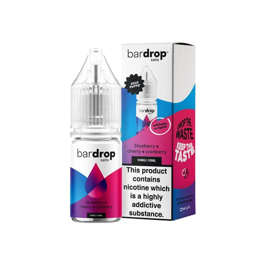 Bar Drop Blueberry Cherry Cranberry 10ml Nic Salt E-Liquid
