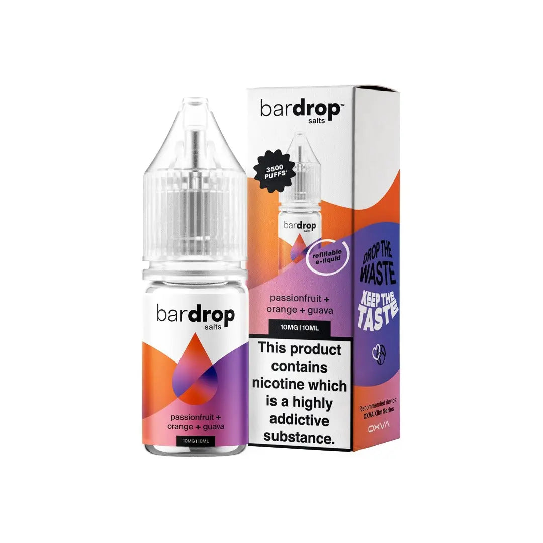 Bar Drop Passionfruit Orange Guava 10ml Nic Salt E-Liquid