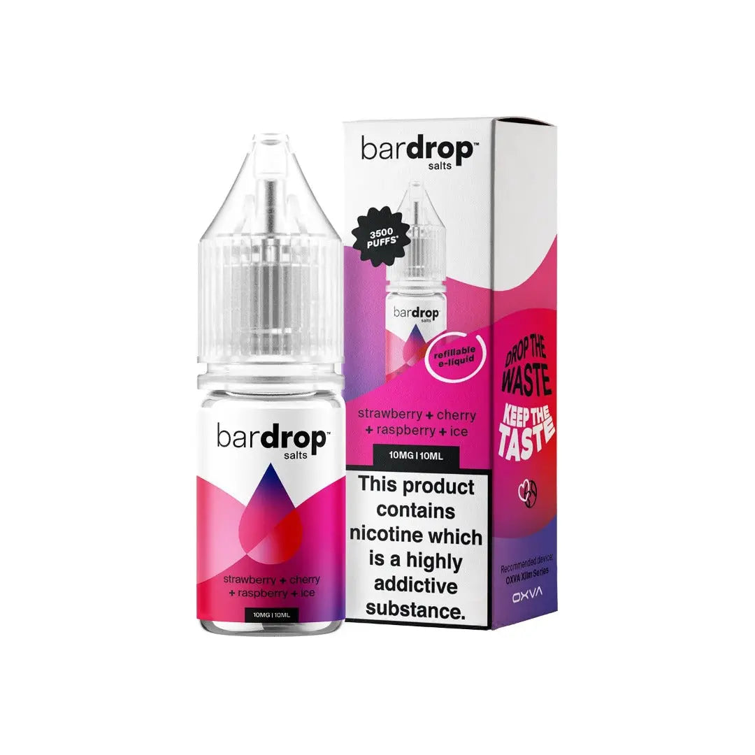 Bar Drop Strawberry Raspberry Cherry Ice 10ml Nic Salt E-Liquid