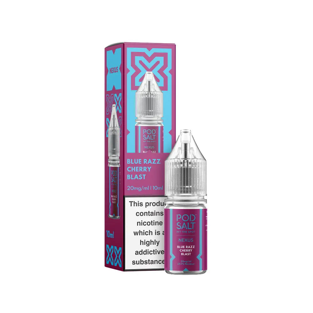 Blue Razz Cherry Blast Nicotine Salt 10ml E-Liquid by Pod Salt Nexus Pod Salt