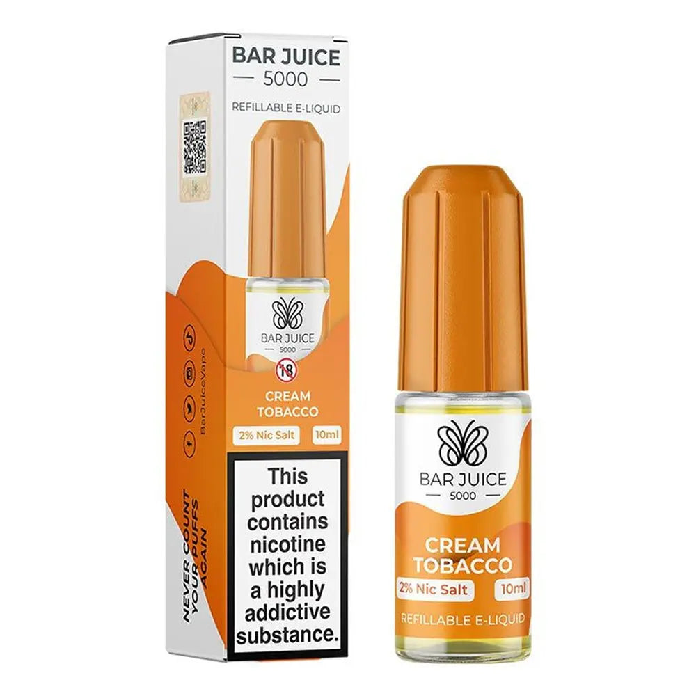 Cream Tobacco nic salt E-liquid by Bar Juice 5000 Barjuice