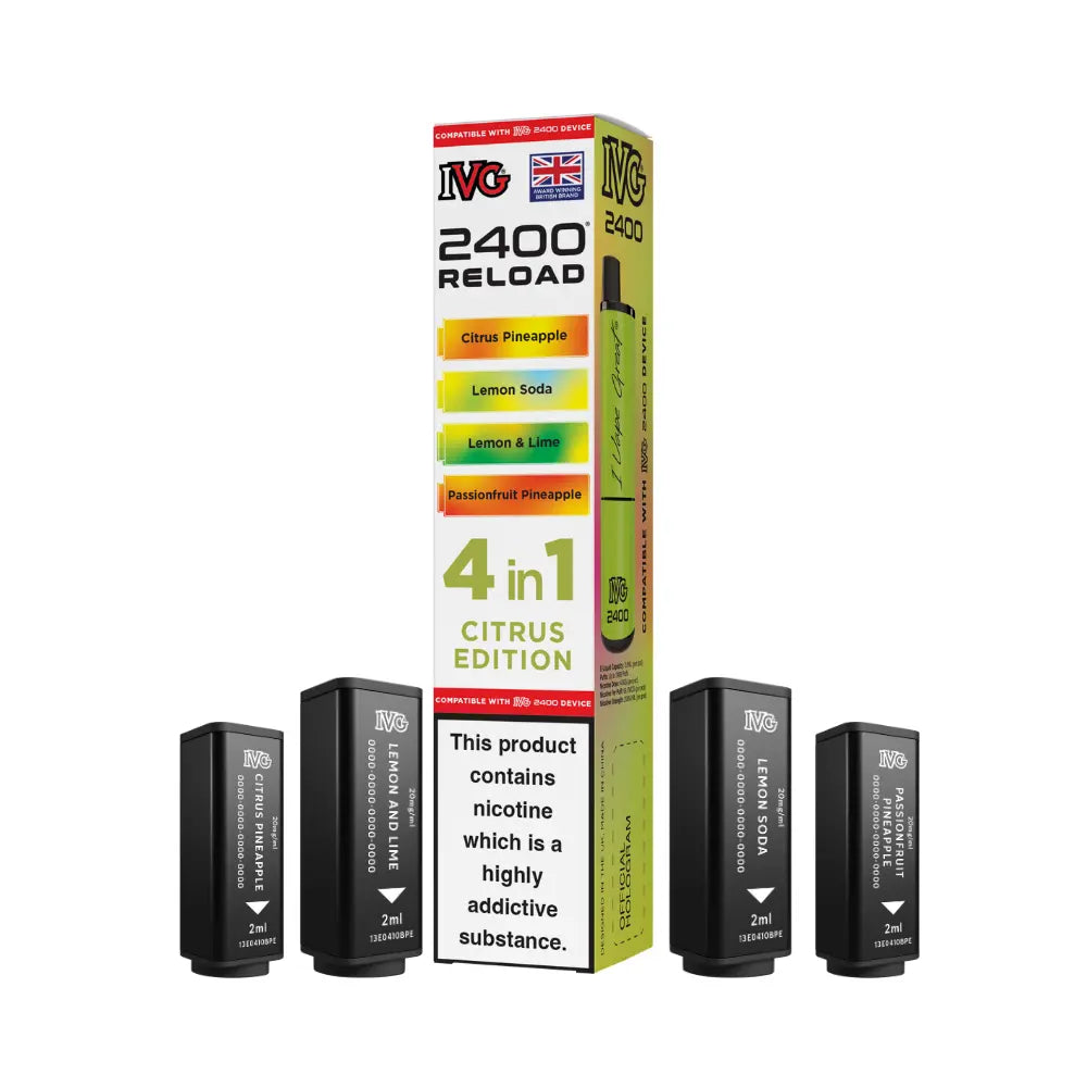 IVG 2400 Reload 4-in-1 Prefilled Pods Tidal Vape