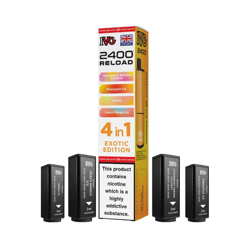 IVG 2400 Reload 4-in-1 Prefilled Pods Tidal Vape