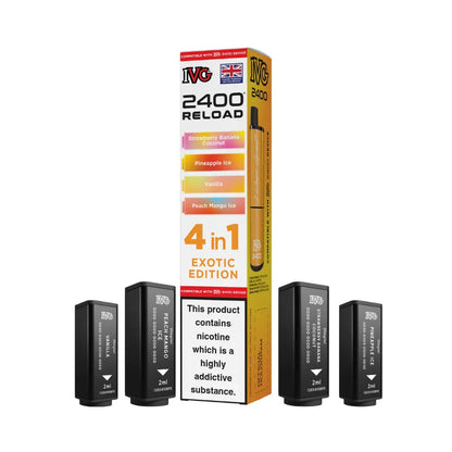 IVG 2400 Reload 4-in-1 Prefilled Pods Tidal Vape