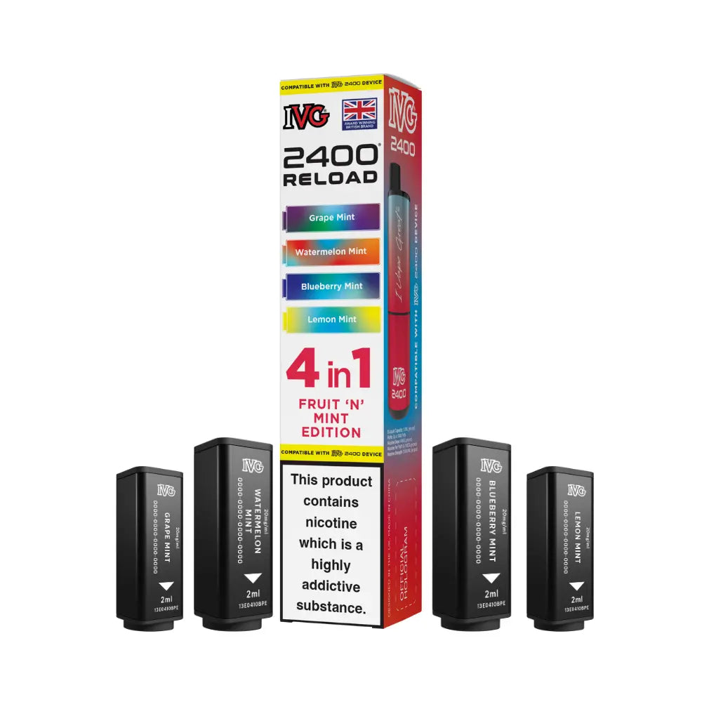 IVG 2400 Reload 4-in-1 Prefilled Pods Tidal Vape