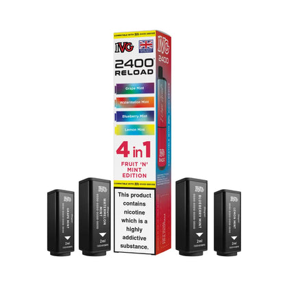 IVG 2400 Reload 4-in-1 Prefilled Pods Tidal Vape