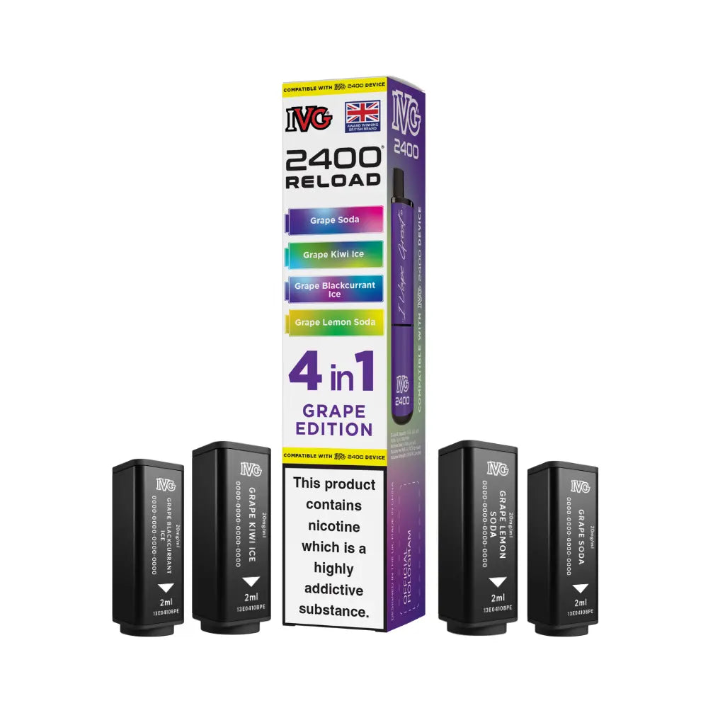 IVG 2400 Reload 4-in-1 Prefilled Pods Tidal Vape