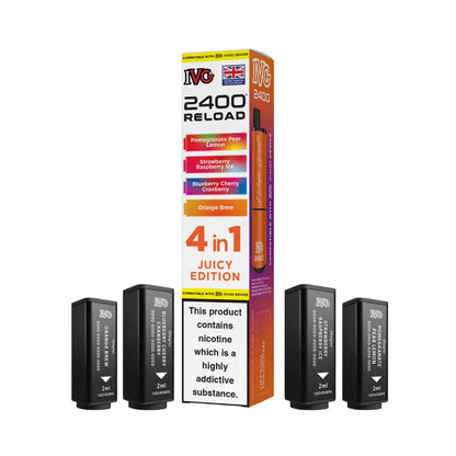 IVG 2400 Reload 4-in-1 Prefilled Pods Tidal Vape