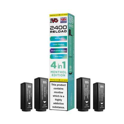IVG 2400 Reload 4-in-1 Prefilled Pods Tidal Vape