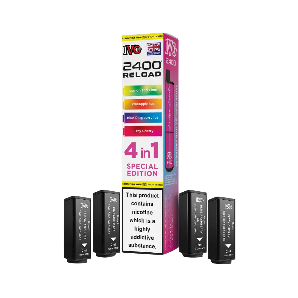 IVG 2400 Reload 4-in-1 Prefilled Pods Tidal Vape