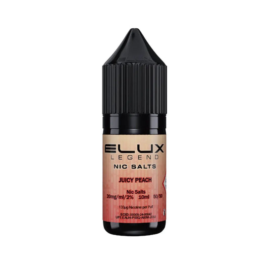 Juicy Peach 10ml Nic Salt by Elux Legend