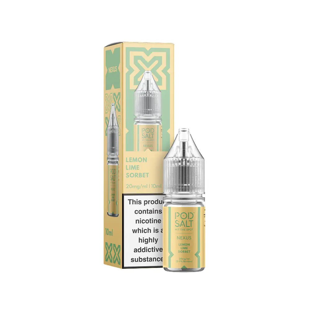 Lemon Lime Sorbet Nicotine Salt 10ml E-Liquid by Pod Salt Nexus Pod Salt