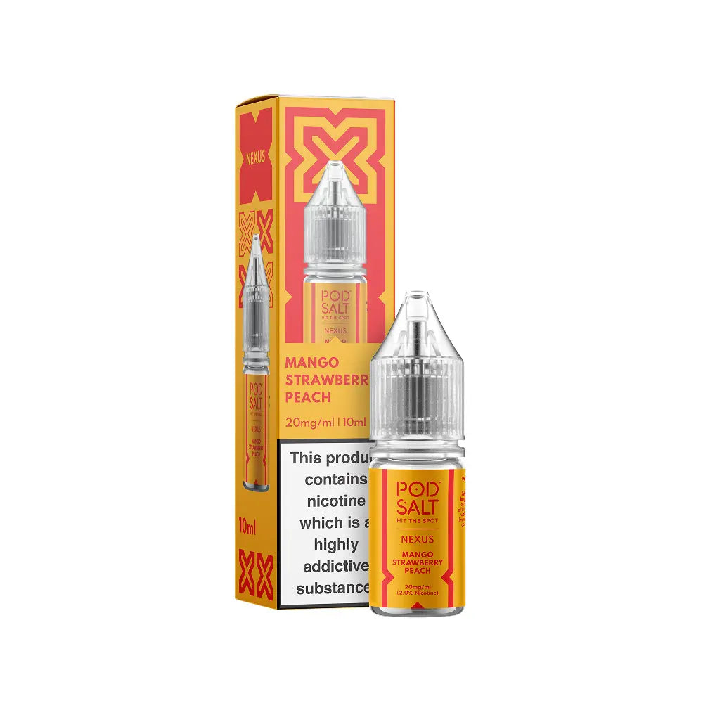 Mango Strawberry Peach Nicotine Salt 10ml E-Liquid by Pod Salt Nexus Pod Salt