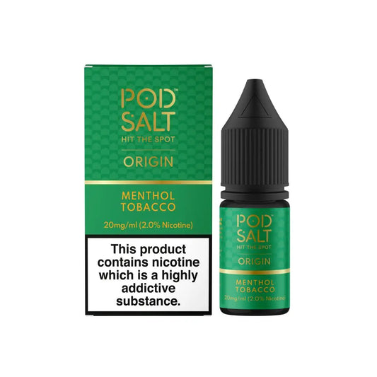 Menthol Tobacco Nicotine Salt 10ml E-liquid By Pod Salt Origin