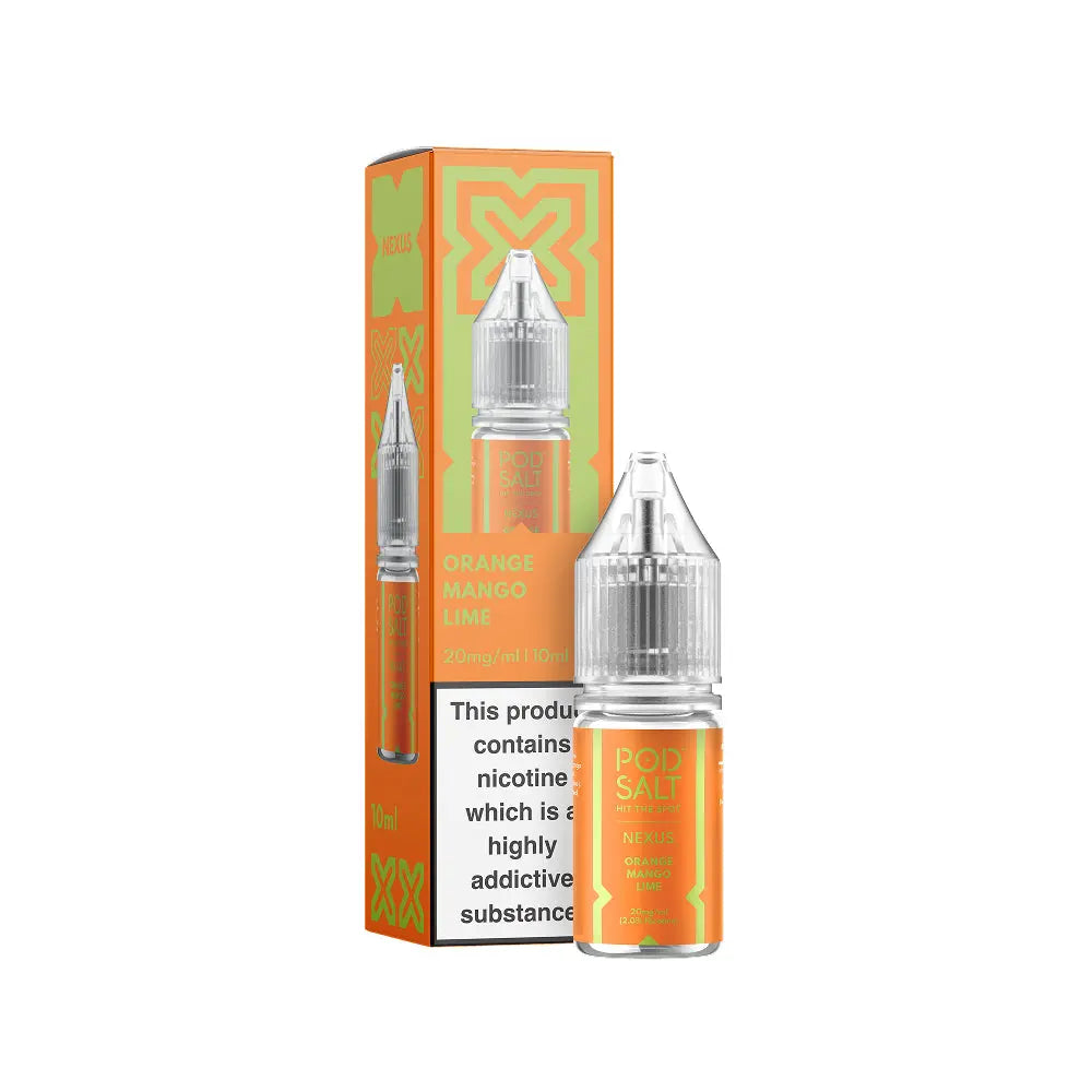 Orange Mango Lime Nicotine Salt 10ml E-Liquid by Pod Salt Nexus Pod Salt
