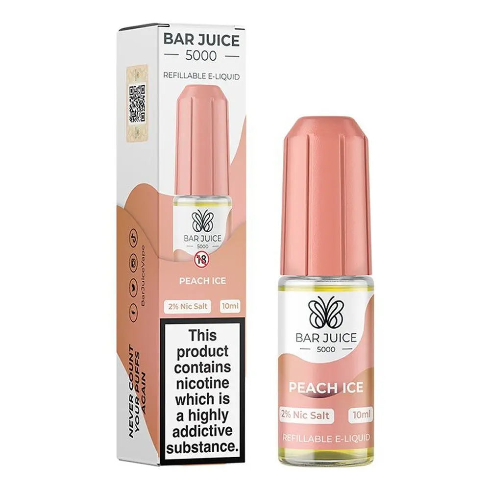 Peach Ice Nic Salt E-liquid By Bar Juice 5000 Barjuice