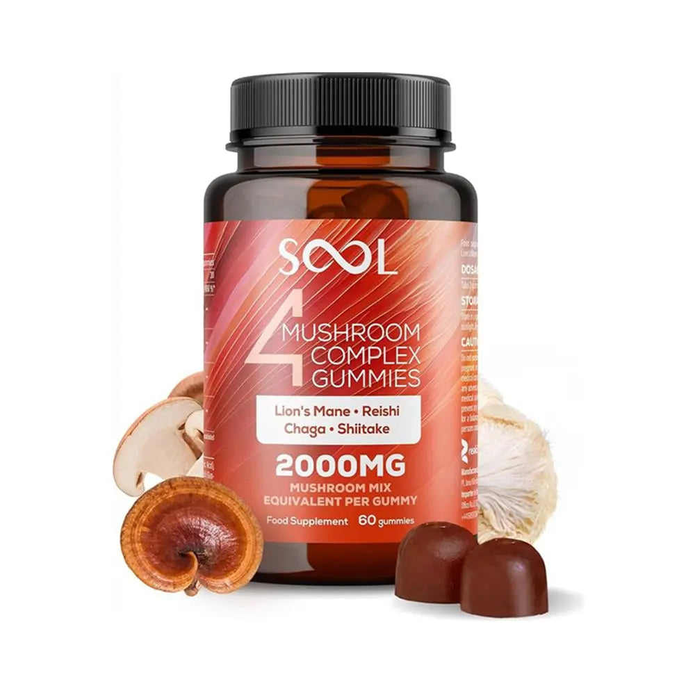 SOOL 4 Mushroom Complex Gummies 60pcs - 2000mg Sool