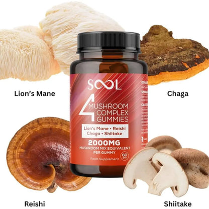SOOL 4 Mushroom Complex Gummies 60pcs - 2000mg Sool