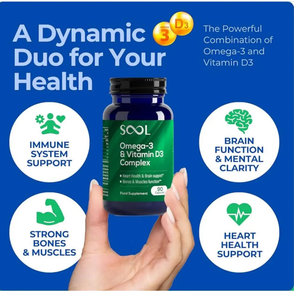 Sool Omega-3 & Vitamin D3 Complex 90 Capsules Sool