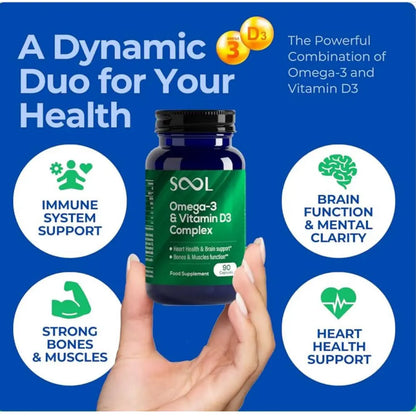 Sool Omega-3 & Vitamin D3 Complex 90 Capsules Sool