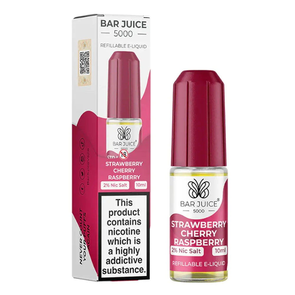 Strawberry Cherry Raspberry Nic Salt By Bar Juice 5000 Barjuice