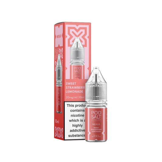 Sweet Strawberry Lemonade Nicotine Salt 10ml E-Liquid by Pod Salt Nexus