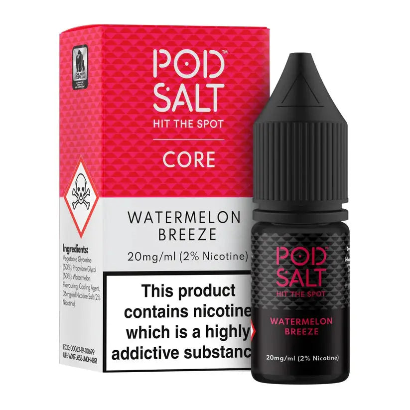 Watermelon Breeze Nic Salt E-Liquid by Pod Salt Pod Salt