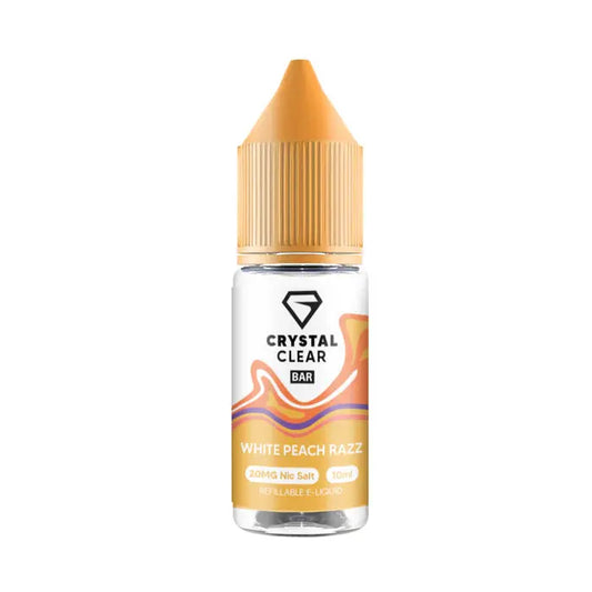 White Peach Razz Nic Salt by Crystal Clear Bar Salts